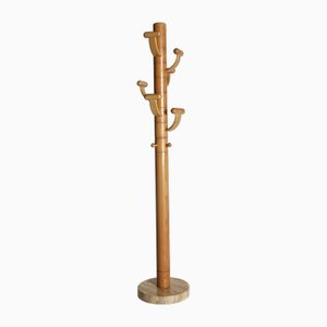 Portemanteau en Travertin et en Bois de Frêne par Ettore Sottsass, 1970s