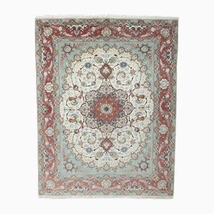Hand-Knotted Oriental Rug with Silk
