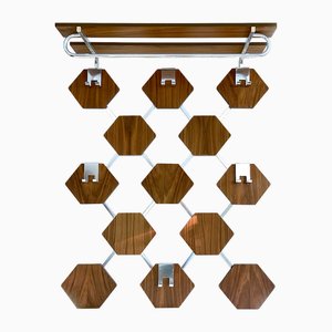 Große skandinavische Vintage Garderobe aus Holz