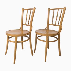 Juego de sillas de café vintage de madera
