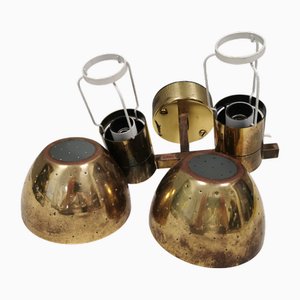 Modell V306/2 Wandlampe mit perforierten Messingschirmen von Hans Agne Jakobsson für Ab Markaryd Sweden, 1960er, 2er Set