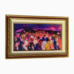 Saverio Terruso, Composition, 1975, Acrylic Painting, Framed