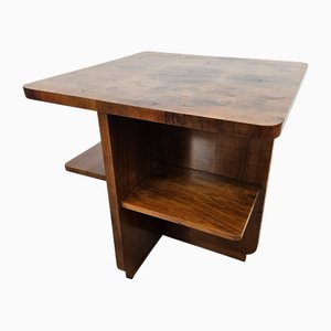 Art Deco Square Coffee Table in Walnut Root, 1930s