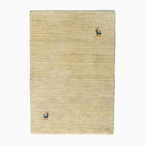 Petit Tapis Gabbeh Loribaft Fait Main en Beige