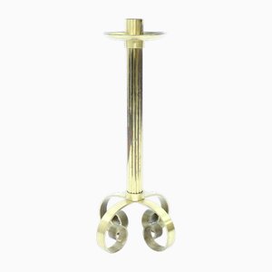 Large Brass Candleholder by Ivar Ålenius Björk for Ystad-Metall, 1960s