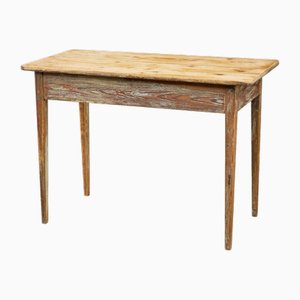 Antique Swedish Scraped Pine Side Table, 1880