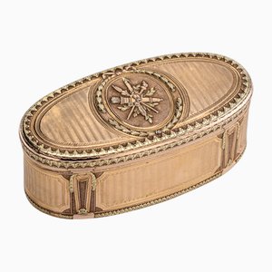 Antike französische 18 Karat Dreifarbige Gold Schnupftabakdose, 1770