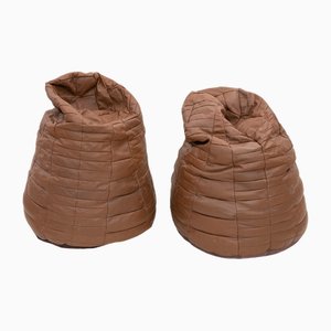 Poltrona a sacco in pelle patchwork di De Sede, anni '70, set di 2