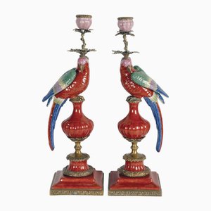 Rote Parrot Kerzenständer von Gand & C, 2er Set