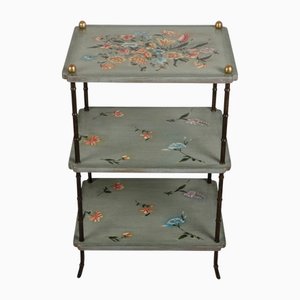 Blue Three-Top Coffee Table with Flowers by Gand & C