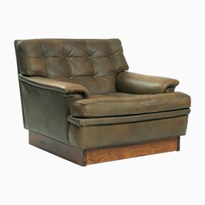 Sedia Merkur vintage in pelle di bufalo di Arne Norell Ab, anni '60