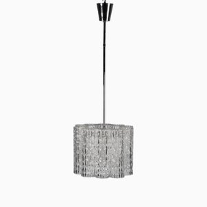 Mid-Century Pendant in Murano Glass Elements and Chrome., Italy, 1960s