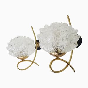 Vintage Wall Lights in Brass from Maison Arlus, 1950s, Set of 2