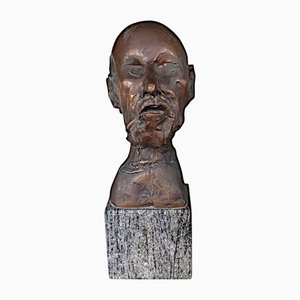 Jean Roulland, Sculpture of Hippocrates, 1970s, Bronze on Marble Base