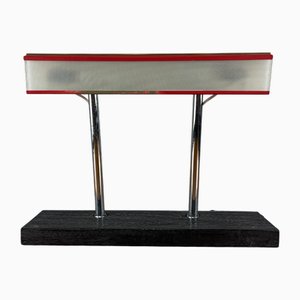 Lámpara de mesa de metal y vidrio de Stilux, años 50