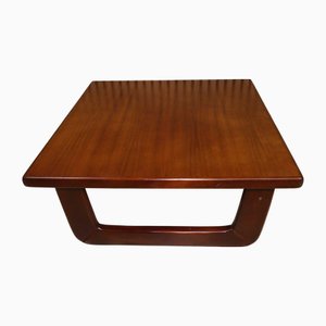 Table Basse Carrée en Teck avec Chemins Larges, 1960s