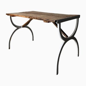 Consolle con gambe in ferro Curule, anni '30