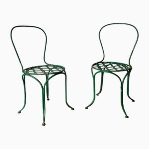 Set of Patio Outdoor Dining Chairs in Wrought Iron, 1890