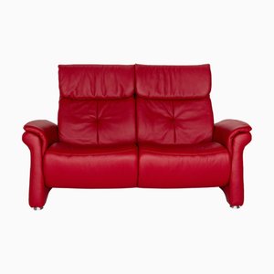 Cumuly Leather Three Seater Red Sofa from Himolla
