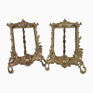 Art Nouveau Brass Photo Frames, 1909, Set of 2