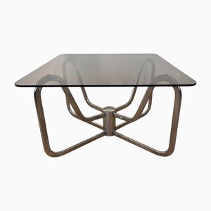 Mid-Century Modern Chrome and Smoked Glass Coffee Table, 1970s