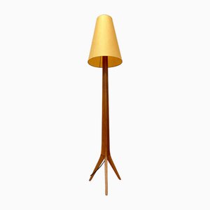 Vintage Wooden Floor Lamp, 1940s