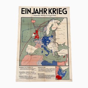 Vintage German Military Second World War 2 Poster, 1940
