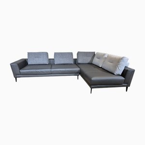 Hampton Corner Sofa in Grey Leather from Montel