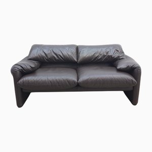 Maralunga Two-Seater Sofa in Leather from Cassina