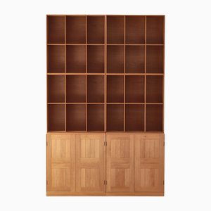 Composite Book Case System in Oak attributed to Mogens Koch for Rud. Rasmussen, 1950s, Set of 8
