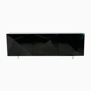 High-Gloss Sideboard with Steel Legs