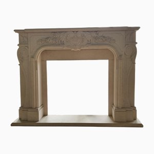 French Louis XV Style Hand-Carved Fireplace Mantle