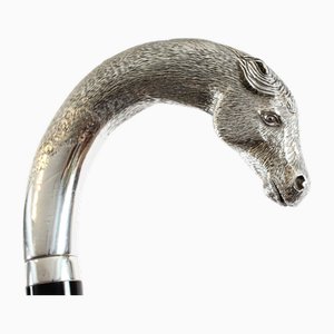 Vintage Silver Horse Head Ebonized Walking Cane, 2012