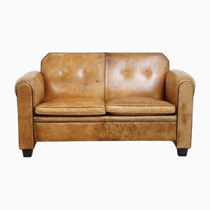 Art Deco Sheep Leather 2-Seater Sofa by Bart Van Bekhoven