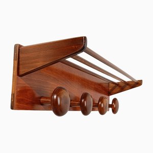 Mid 20th Century Modern Italian Wooden Wall Coat Rack and Hat Stand by Fraber, 1960s