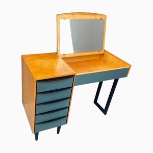 Vanity Desk with Storage Drawers and Flip-Up Mirror, 1970