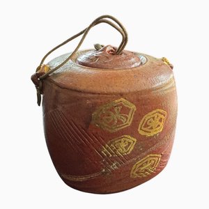 Japanese-Style Covered Pot in Stoneware by Tristan Chaillot, 1980s
