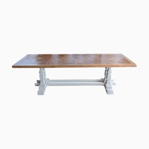 Handcrafted Table with Wood Inlays