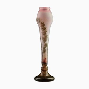 Vase Art Nouveau avec Paysage Lacustre par Jean Daum pour Daum Nancy, 1900s