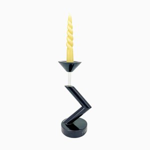 Space Age Black Ceramic No. 1497 Candleholder by Oberhoffer for Zig Zag, 1980s