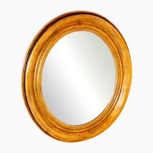 Antique Italian Golden Wood Oval Mirror