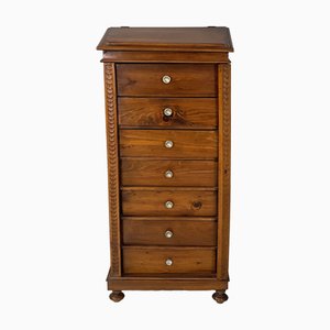 Commode à Tiroirs Antique en Bois avec Bibliothèque, Italie, 1800s