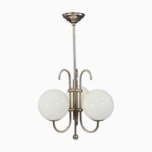 Art Deco Chrome Chandelier, 1930s