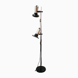 Lampadaire Style Industriel avec Deux Spots Ajustables en Aluminium et Plastique, 1970s