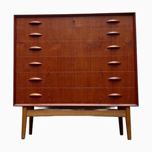 Commode à Tiroirs Modèle 314 Mid-Century Moderne en Teck par Johannes Sorth pour Nexø Møbelfabrik, Danemark, 1960s