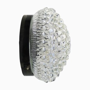 Mid-Century Modern Clear Crystal Glass Bakelite Sconce