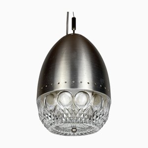 Lámpara colgante italiana Mid-Century moderna de vidrio, años 60
