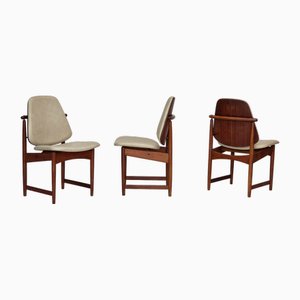 Sedie vintage in teak di Arne Vodder, Danimarca, anni '60, set di 3