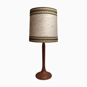 Vintage Tischlampe mit Gestell aus Teak und handgefertigtem Stoffschirm von Lamplove, 1970er