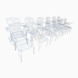 Provencal Armchairs in Wrought Iron, 1960s, Set of 12
